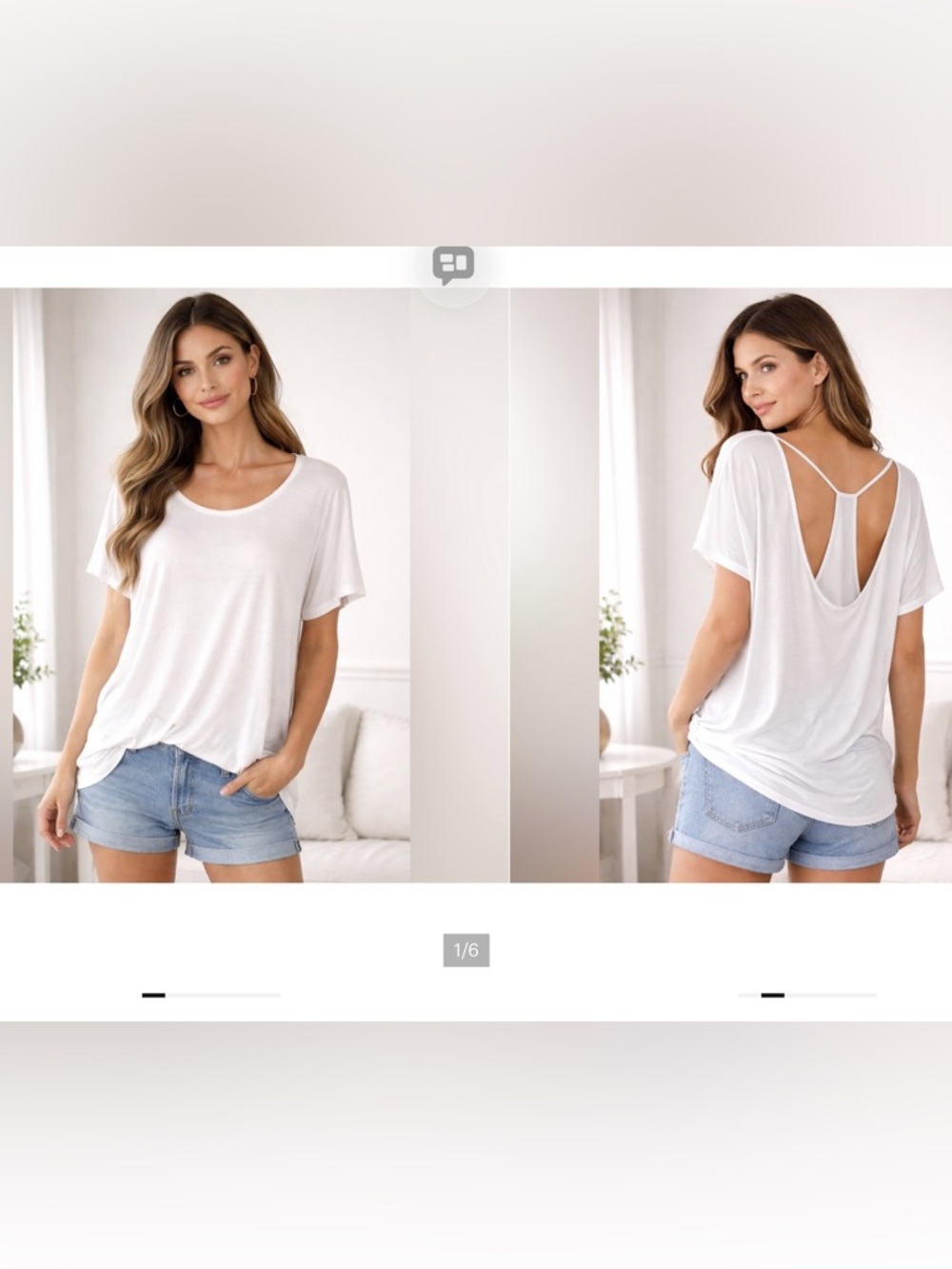 VENUS Soft White Open-Back‎ Tee – Effortless Chic